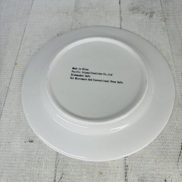 Pacific Island Creations Co Ltd WINE & CHEESE Bottle Fruit Words 8" Plate Set 4 - Picture 3 of 16